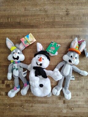 WARNER BROS. STUDIO STORE 1990S HULA Bugs Bunny BUGS Birthday Bugs Snowman Bean